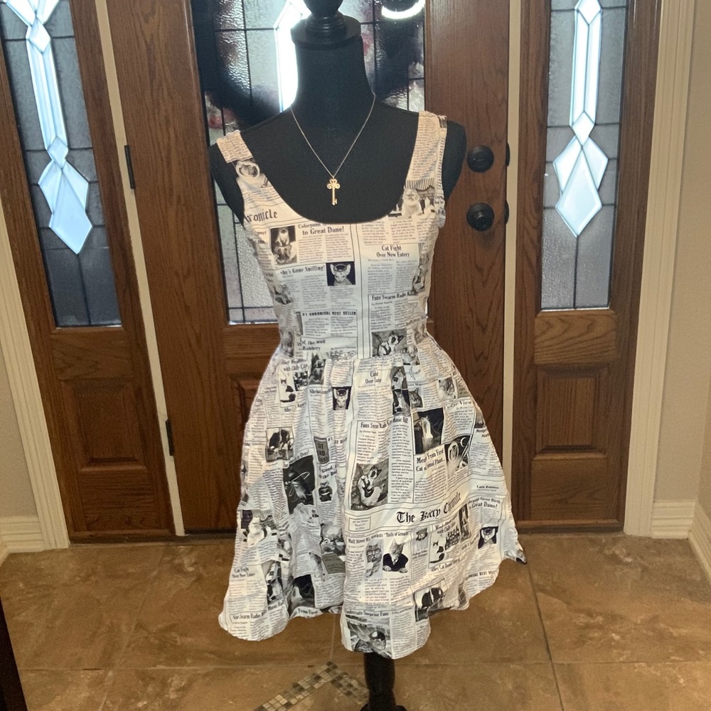 Cat Newspaper Dress